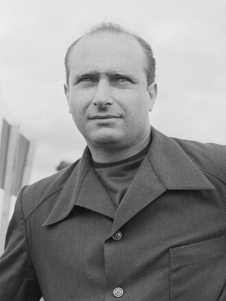 Juan Fangio — Formula 1 driver portrait (photo from Wikimedia Commons)